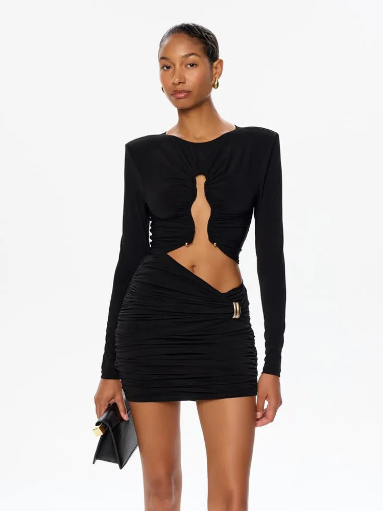 expensive black mini dress Noir Élégance Cut-Out adding a playful yet Complete the Storybook Look:Storybook Set (Dress + Party Hat) Fall-Winter Maxi Dress Halter with