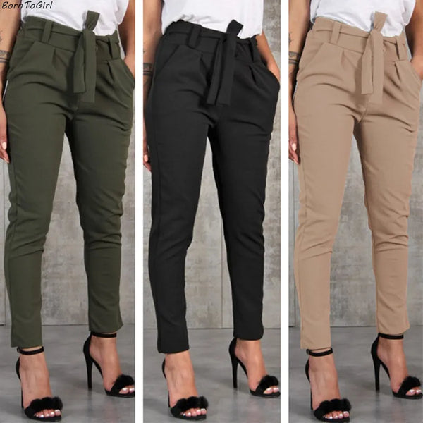 EraPosh Airline Chiffon Slim Pants