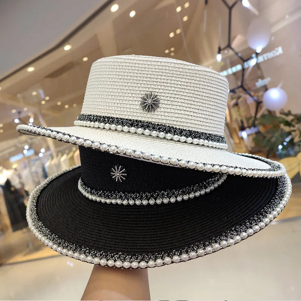 EraPosh PearlGaze Luxe Wide Brim Hat