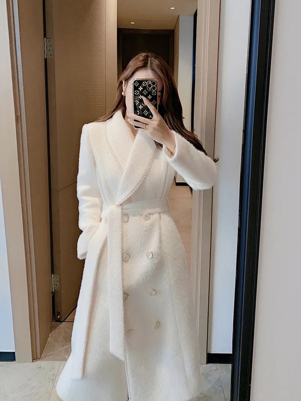 EraPosh PearlDrape Wool Coat