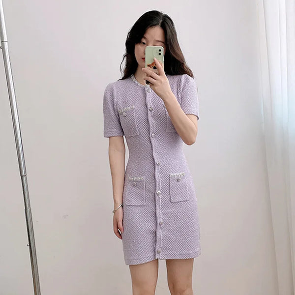 EraPosh Dusk Whisper Knitted Luxe Dress