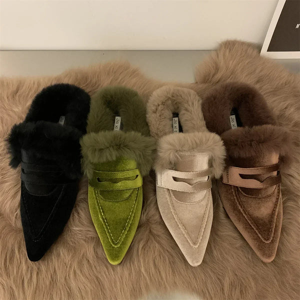 EraPosh Fluffy Luxe Cotton Mule Flats