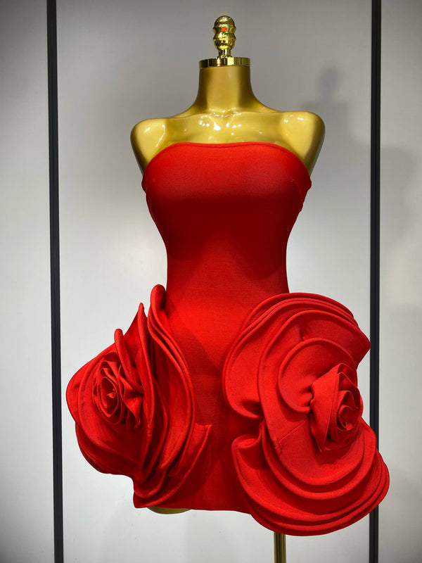 EraPosh RoseFame Strapless Dress