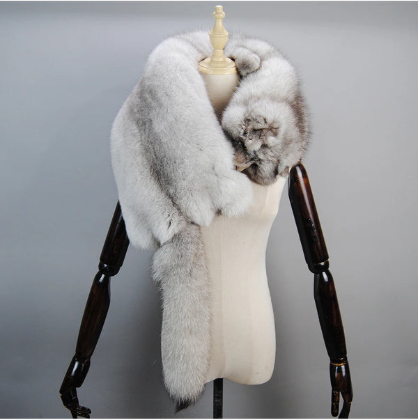 EraPosh FrostGleam Fox Fur Scarf