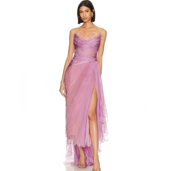 EraPosh Glamour Unveiled Pleated Mermaid Dress - Image 4