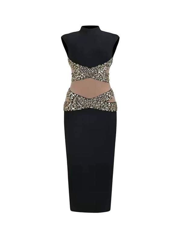 EraPosh Glam Crystal Maxi Dress - Image 4