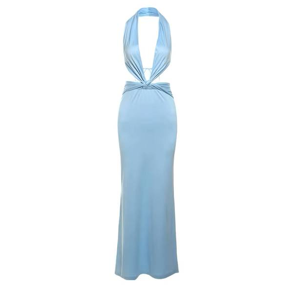 EraPosh Ocean Blue Maxi Dress - Image 3