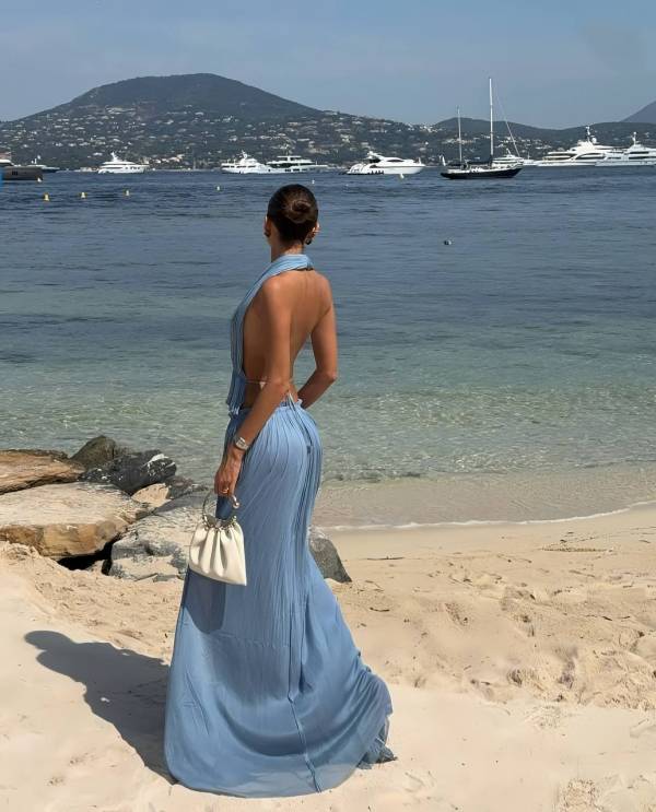 EraPosh Ocean Blue Maxi Dress